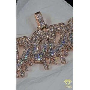 Moissanite "DODO" Pendant Custom Bubble Letter Necklace Luxury Hip Hop Jewelry <b>Iced</b> <b>Out</b> <b>Chain</b> For Men - Product Image 6