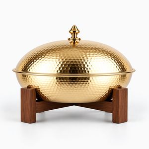 Cacerola Redonda de Madera Negra de Lujo con Tapa y Revestimiento de Acero Inoxidable, 24 cm de Diámetro, para Cocinas de Gas e Inducción - Product Image 4