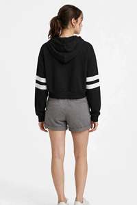 <b>GYM</b> ACTIVE Eco-Friendly Breathable Casual Style High Quality Canvas Material Women's Crop Top Hoodie <b>Sweatshirt</b> Drawstring - Product Image 5