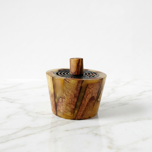 Brûleur à encens arabe Mabkhara Bakhoor tendance en résine et bois incrusté, porte-encens Oud, décoration pour la maison et le bureau, Ramadan, Aïd - Product Image 5