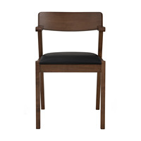 Silla de Comedor con Estructura de Madera de Haya, Asiento de Vinilo, Estilo Moderno Minimalista de Mediados de Siglo, Respaldo Duradero, Muebles para el Hogar, Oficina o Apartamento