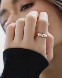 Anillo de Boda Doble con Diamantes, Esmeralda en Forma de Pera Cultivada en Laboratorio, Engaste Empotrado, Anillos Apilables Modernos Toi Et Moi, Oro Sólido de 14k y 18k, Venta al por Mayor - Product Image 2