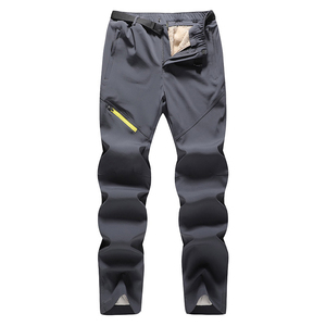 Men's Winter Outdoor Pants With Fleece Leg <b>Warmers</b> Warm Insulated Hiking Trousers Black Thermal Sportswear Casual Snow Pants - Product Image 2