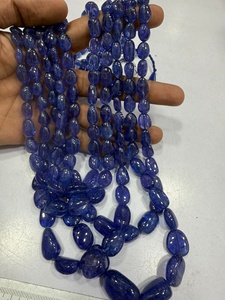 สร้อยคอ Tanzanite ทรงก้อนเรียบ ขนาด 8-15 มม. ยาว 19 นิ้ว พลอยธรรมชาติ รู 0.40 มม. สำหรับทำเครื่องประดับ ราคาขายส่ง - Product Image 2