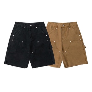 Shorts de plage en coton pour hommes, design personnalisé, style nouveau, couleur unie, pantalon de jogging - Product Image 1