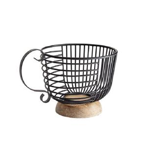 Panier de rangement pour fruits de luxe, de haute qualité, en métal antique, au design élégant, avec taille et forme personnalisées en bois - Product Image 2