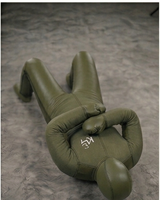 Olive Green Faux Leather Boxing Dummy Durable Training Equipment for Adult Martial Arts Practice