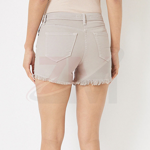 Shorts de mezclilla de cintura alta para mujer, casuales, desgastados, con dobladillo deshilachado, pantalones cortos de mezclilla a la moda para verano - Product Image 2
