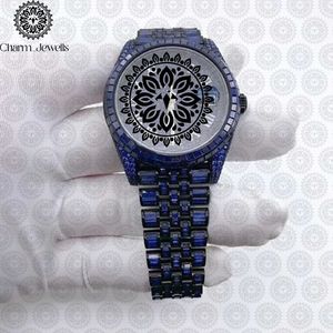 Reloj de Lujo para Hombre Charm Jewells, Acero Inoxidable, Esfera de 40 mm, Bisel con Diamantes, Movimiento Mecánico Analógico, Resistencia al Agua de 10 Bares, con Botón de Presión - Product Image 4