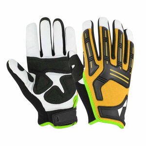 Gants de mécanicien en peau de chèvre et cuir synthétique, résistants à la chaleur et aux étincelles, résistants aux chocs, pour travaux lourds - Product Image 6