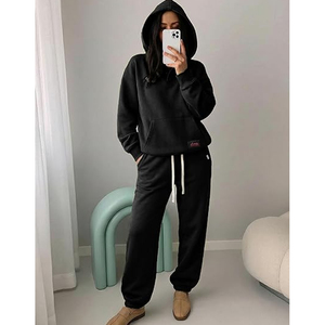 Women OEM <b>Plain</b> <b>Tracksuit</b> Soft Fleece Hoodie and Jogger Pants Set - Product Image 6
