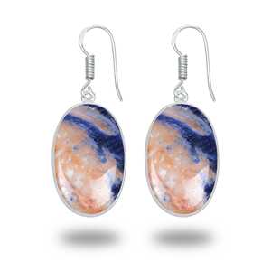 Pendientes Colgantes de Sodalita Religiosa de Alta Calidad, Bonitos y a la Moda, con Piedras Preciosas Naturales, Diseño de Plata Plateada, Duraderos, Regalo para Fiestas - Product Image 4