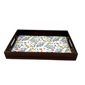 Bandeja de Servir de Madera Estilo Antiguo Moderno con Estampado Botánico de Bayas Silvestres, Plato Decorativo Rectangular al por Mayor para Pedidos al por Mayor - Product Image 6