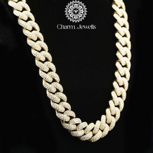 สร้อยคอฮิปฮอปทรงลูกบอลประดับเพชรโมอิสซาไนต์ชุบทอง 14K สำหรับผู้ชายจาก Charm_Jewells ตัดแบบบริลเลียนท์ ฝังเพชรแบบไมโคร ได้รับการรับรองจาก IGI - Product Image 3