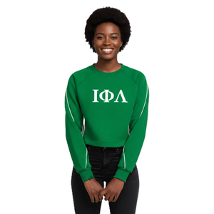 Sweat-shirt décontracté en coton pour femme Iota Phi Lambda Sorority, pull à col rond brodé en molleton tricoté - Product Image 5