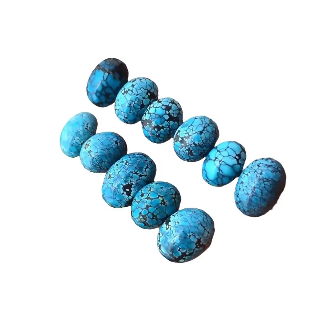 Real turquoise cabochon jewelry Hubei multicolored spiderweb dark blue top quality Turquoise cabochon