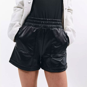 Breathable Design Low MOQ Fully Customized Leather Women Biker Shorts High Quality Quick Dry Elastic Waist Custom Color - Product Image 1