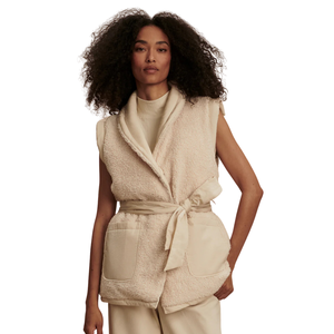 Gilet en polaire sherpa pour femme, sans manches, léger, fermeture éclair sur le devant, col côtelé, chaud, décontracté, automne-hiver, bodywarmer - Product Image 3