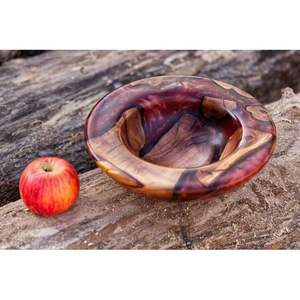 Bol élégant en bois et résine fait à la main pour la salle à manger et le service, produit artisanal en bambou et en bois - Product Image 4