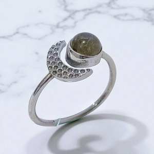 925 Sterling <b>Silver</b> Trendy Sun & Moon Design Turquoise Stone Open Adjustable <b>Ring</b> Sun Moon Stacked Wedding <b>Ring</b> For <b>Men</b> & Women - Product Image 2