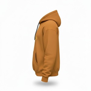 Sweat-shirt à capuche pour homme Rasheed Mfg Co, en coton marron, tissu molletonné français, coupe décontractée, poche avant, imprimé, streetwear - Product Image 4