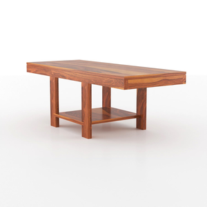 Mesa de centro de madera de teca hecha a mano con base natural, estilo rústico moderno, mueble de madera, florero para decoración del hogar - Product Image 4