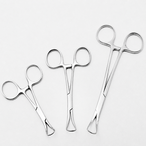 Ensemble de 3 pinces à serviettes en acier inoxydable, pinces chirurgicales pour drapage, instrument médical certifié CE, réutilisable, 9 cm, 11 cm, 14 cm - Product Image 1