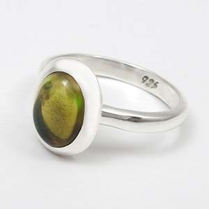 Unisex Design Aesthetic Minimalist Oval Cut Black Opal Gemstone <b>Ring</b> Crafted From 925 Sterling Silver IGI Certified <b>Boho</b> Jewelry - Product Image 4