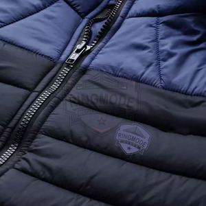 Plus Size Adult Men's <b>Winter</b> Puffer <b>Jacket</b> with Stand Collar and Front Logo Comfortable <b>Long</b> Sleeves Made in Pakistan - Product Image 4