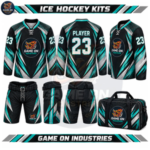 Ensemble de maillot de hockey sur glace, kit uniforme complet, tenue d'équipe professionnelle, maillot en polyester respirant, pantalon, chaussettes, personnalisation OEM ODM, vente en gros - Product Image 6
