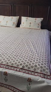 Hand Block Print Cotton Bedsheet Ethnic Floral Indian <b>Bedding</b> for Home Decor for Best Price - Product Image 2