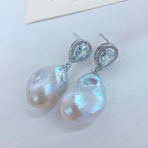 Pendientes de Perlas de Estilo Barroco Europeo Americano, Perlas Naturales Irregulares, DIY, Cola de Pez, Cuentas Dispersas, Joyería - Product Image 3