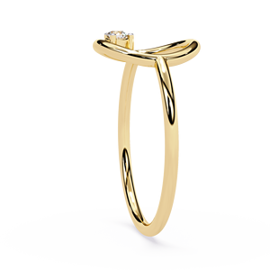 Diseño Circular, Diamante Natural con un solo engaste, Oro de 18k, Diamante Redondo de Corte Brillante Étnico de 0.05 quilates y 2.20 mm para Joyería de Boda - Product Image 3