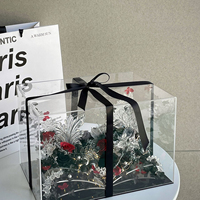 Boîte à fleurs éternelles élégante et luxueuse de style livre magique, rose immortelle séchée et préservée, décoration pour la Saint-Valentin