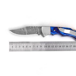 Damascus Steel Folding Pocket Knife Handmade Premium Pattern Design Outdoor <b>Camping</b> Hiking Fishing Travel Utility <b>Tool</b> - Product Image 1