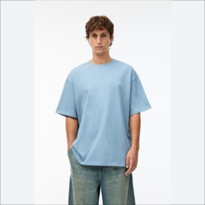 Camiseta de Manga Corta para Hombre, 200 g, Cuello Redondo, Color Sólido, Estilo Simple, Holgada, Informal, Diseño Liso, en Oferta - Product Image 4