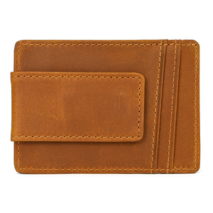 Unique Design Fashion Slim Custom Color Logo <b>Holder</b> Cards Real Leather Card <b>Holder</b> Men's Short <b>Wallet</b> - Product Image 4