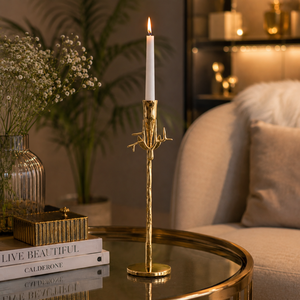 Support de bougie en laiton de qualité supérieure, chandelier à branche pour bougies coniques, décoration d'intérieur, centre de table de mariage, cadeau en gros - Product Image 5