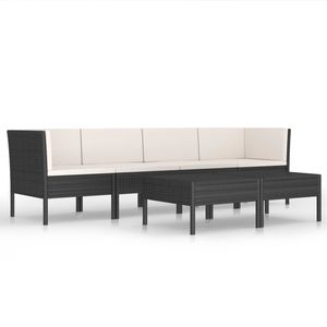 Set di Mobili da Giardino in Rattan PE Nero da 27,2 Pollici con Sedute Confortevoli per Molte Persone - Product Image 2