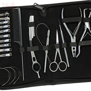 Hair Extension Tool <b>Kit</b> Stainless Steel Pliers Scissors Comb Clips Loop Needle <b>Beads</b> Professional Salon <b>Kit</b> OEM Supplier - Product Image 4