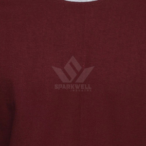 Men's <b>Raglan</b> Long <b>Sleeve</b> <b>T</b>-<b>Shirt</b> Maroon Gray Contrast O-Neck Casual Jersey Cotton Printed Back Logo Regular Fit - Product Image 6