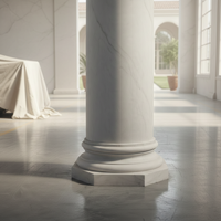 Colonne de bâtiment minimaliste en marbre blanc naturel massif pour hôtels, villas, centres commerciaux et bureaux