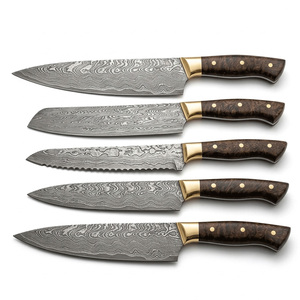 Juego de Cuchillos de Cocina de Acero de Damasco, Colección de Herramientas de Cocina de Varias Piezas para Preparación de Carne, Corte de Verduras y Frutas - Product Image 1