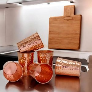 Office Use Copper Glass Tumbler Manufacturer Ayurvedic Drinking Water Cup Bulk Export Metal <b>Drinkware</b> Supplier - Product Image 5