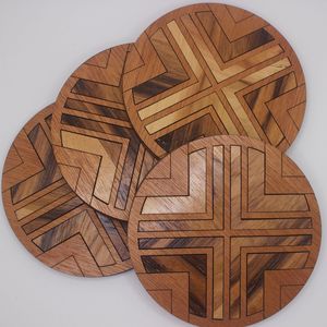 Posavasos Cuadrado de Mosaico de Vidrio con Base de Madera, Tapete para Bebidas, Protección de Mesa, Accesorios para Cocina, Comedor, Restaurante y Bar - Product Image 1