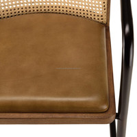 Chaise de bureau en rotin, siège en canne naturelle tissé à la main avec cadre robuste, design ergonomique confortable, idéal pour le bureau à domicile, l'étude
