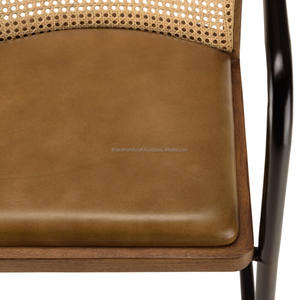 Rattan Desk <b>Chair</b> Handwoven Natural Cane Seating With Sturdy Frame Comfortable Ergonomic Design Ideal For Home Office Study - Product Image 4