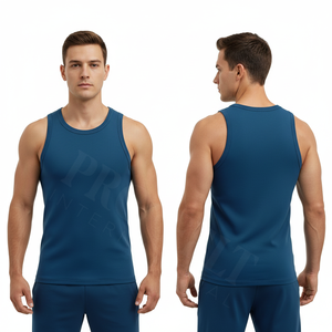 Nouveau design Débardeur côtelé uni sans manches pour la musculation, l'entraînement, le fitness, l'été et les loisirs, personnalisable - Product Image 3