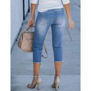 2025 High Waisted Women's Jean Capri Pants Ripped Skinny Stretchy Denim Cropped <b>Jeggings</b> with Pockets Straight-Leg Fit - Product Image 6