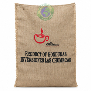 Café Arabica cru lavé de Papouasie-Nouvelle-Guinée, en sac en jute à cordon, imprimé avec un motif papillon. - Product Image 6
